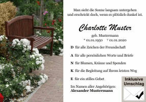 Danksagungen Trauer