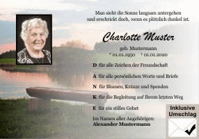 Danksagungen Trauer