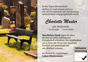 Danksagungen Trauer