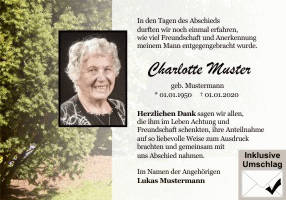 Danksagungen Trauer