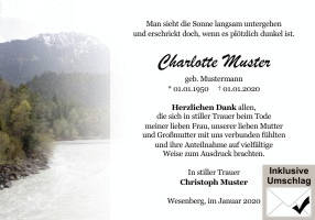 Danksagungen Trauer