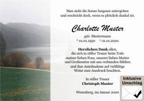 Danksagungen Trauer