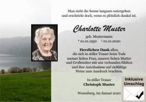 Danksagungen Trauer