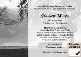 Danksagungen Trauer