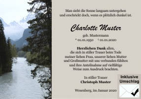 Danksagungen Trauer