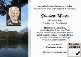 Danksagungen Trauer
