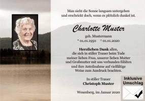 Danksagungen Trauer