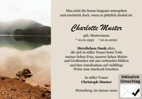 Danksagungen Trauer