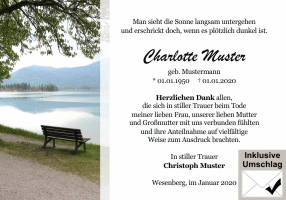 Danksagungen Trauer
