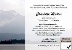 Danksagungen Trauer