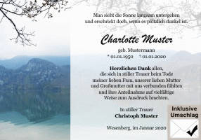 Danksagungen Trauer