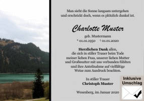 Danksagungen Trauer
