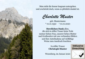 Danksagungen Trauer