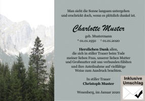 Danksagungen Trauer