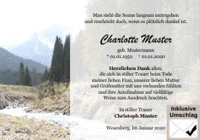 Danksagungen Trauer
