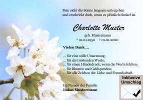 Danksagungen Trauer