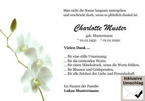 Danksagungen Trauer