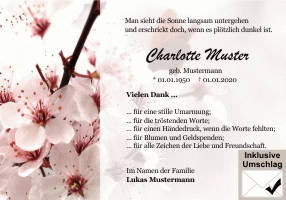 Danksagungen Trauer