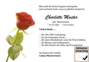 Danksagungen Trauer
