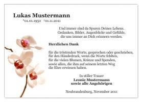 Danksagungen Trauer