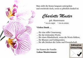 Danksagungen Trauer