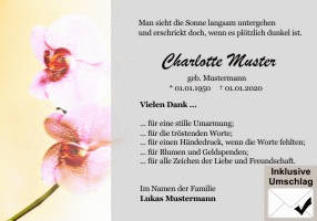 Danksagungen Trauer
