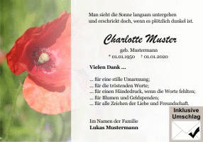 Danksagungen Trauer