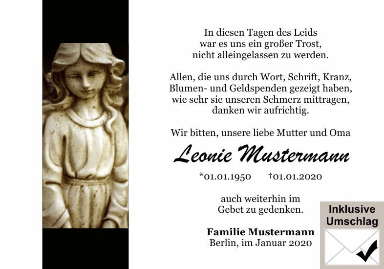 Danksagungen Trauer