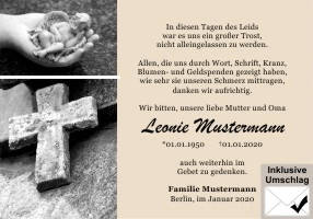 Danksagungen Trauer