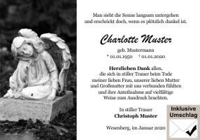Danksagungen Trauer