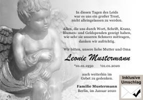 Danksagungen Trauer