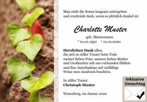 Danksagungen Trauer