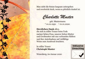Danksagungen Trauer