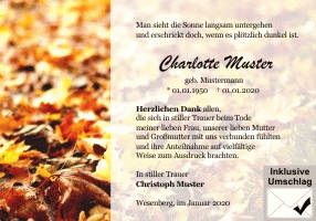Danksagungen Trauer