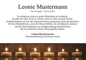 Danksagungen Trauer