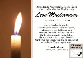 Danksagungen Trauer