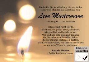 Danksagungen Trauer