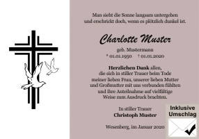Danksagungen Trauer