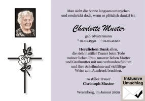 Danksagungen Trauer