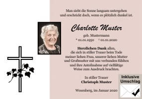 Danksagungen Trauer