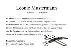 Danksagungen Trauer