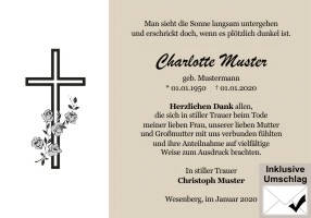 Danksagungen Trauer