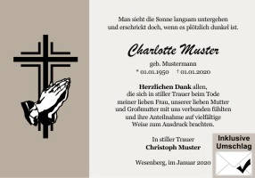 Danksagungen Trauer