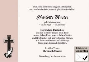 Danksagungen Trauer