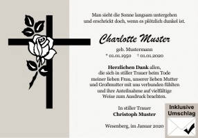 Danksagungen Trauer