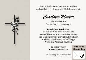 Danksagungen Trauer