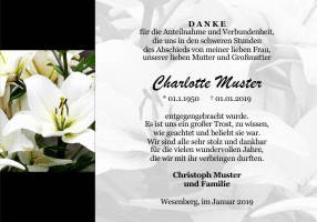 Danksagungen Trauer