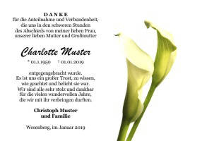 Danksagungen Trauer