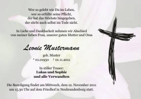 Danksagungen Trauer
