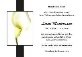 Danksagungen Trauer